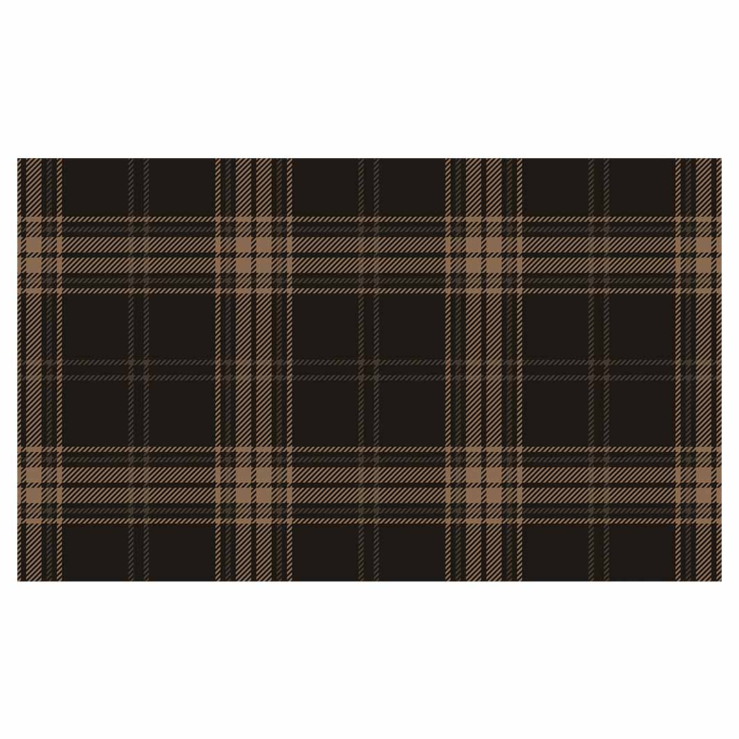 DARK BROWN PLAID PATTERN TABLECLOTH