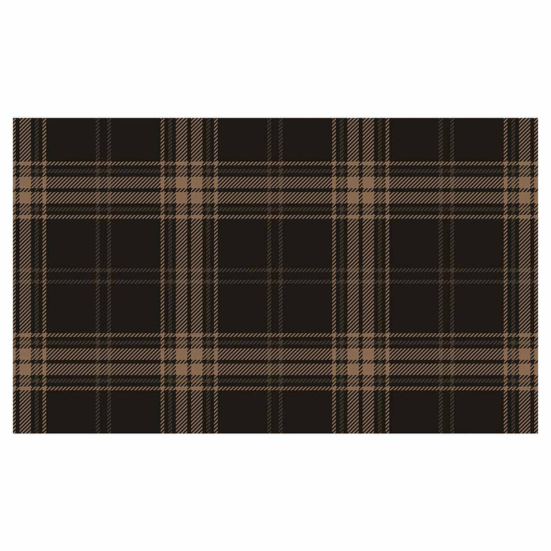 DARK BROWN PLAID PATTERN TABLECLOTH