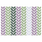 GEOMETRIC GREEN AND PURPLE CHEVRON PATTERN TABLECLOTH