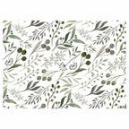 WATERCOLOUR GREEN LEAVES TABLECLOTH