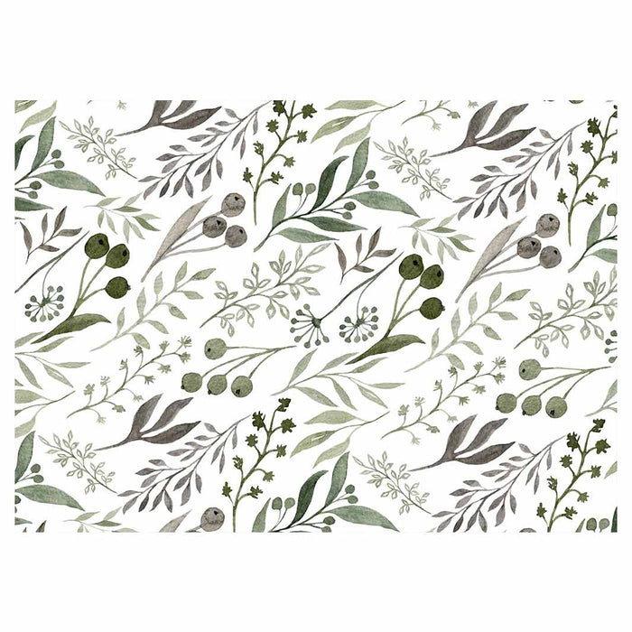 WATERCOLOUR GREEN LEAVES TABLECLOTH