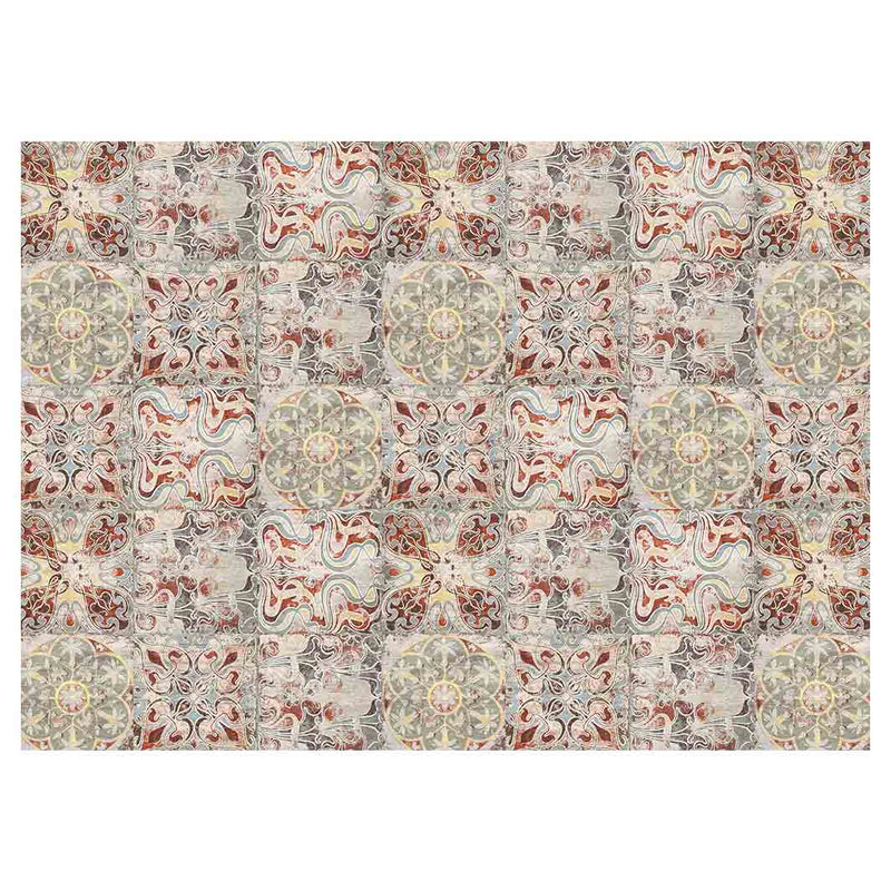 ANTIQUE FADED MOROCCAN TILE TABLECLOTH