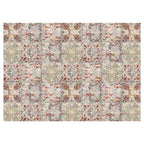 ANTIQUE FADED MOROCCAN TILE TABLECLOTH