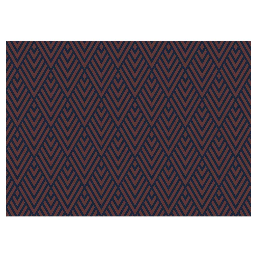 BROWN AND NAVY DIAMOND PATTERN TABLECLOTH