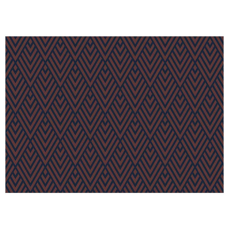 BROWN AND NAVY DIAMOND PATTERN TABLECLOTH