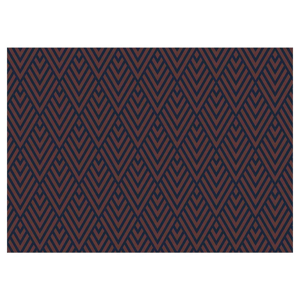 BROWN AND NAVY DIAMOND PATTERN TABLECLOTH