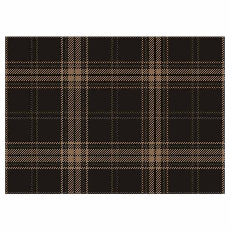 DARK BROWN PLAID PATTERN TABLECLOTH