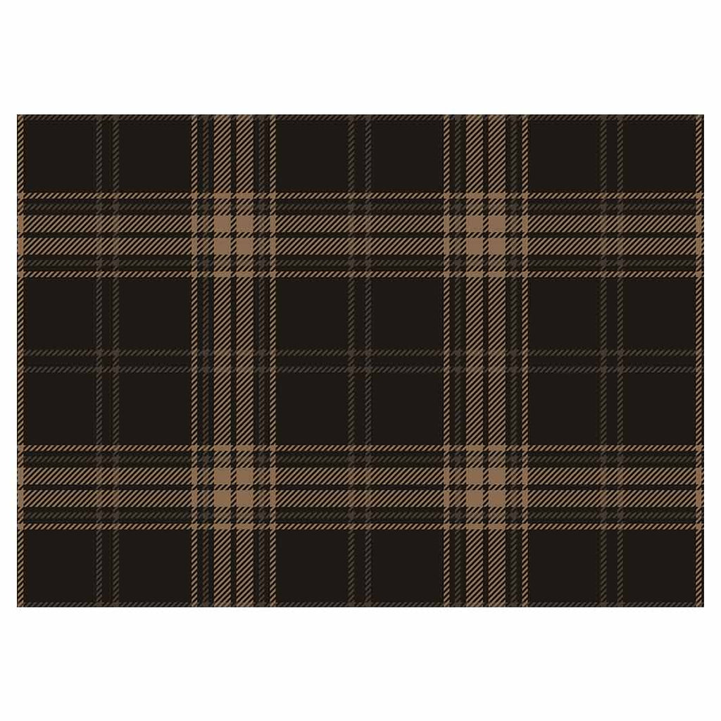 DARK BROWN PLAID PATTERN TABLECLOTH