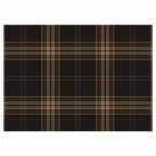DARK BROWN PLAID PATTERN TABLECLOTH