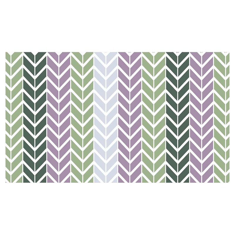 GEOMETRIC GREEN AND PURPLE CHEVRON PATTERN TABLECLOTH