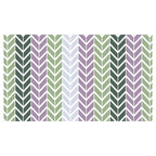 GEOMETRIC GREEN AND PURPLE CHEVRON PATTERN TABLECLOTH