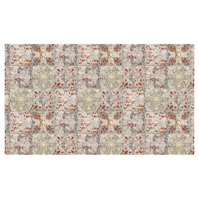 ANTIQUE FADED MOROCCAN TILE TABLECLOTH