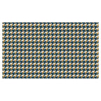 HOUNDSTOOTH BLUE AND GOLD TABLECLOTH