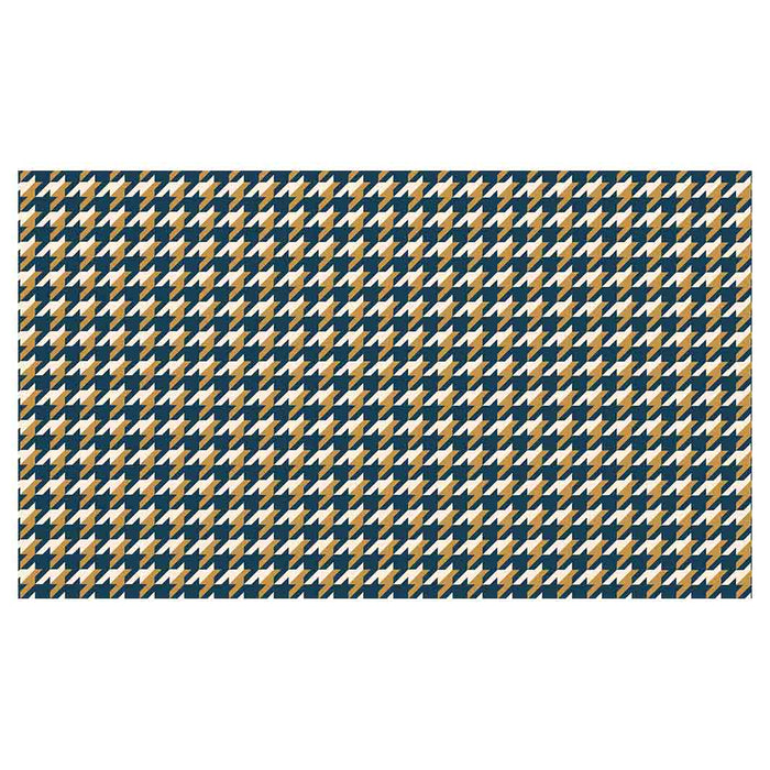 HOUNDSTOOTH BLUE AND GOLD TABLECLOTH