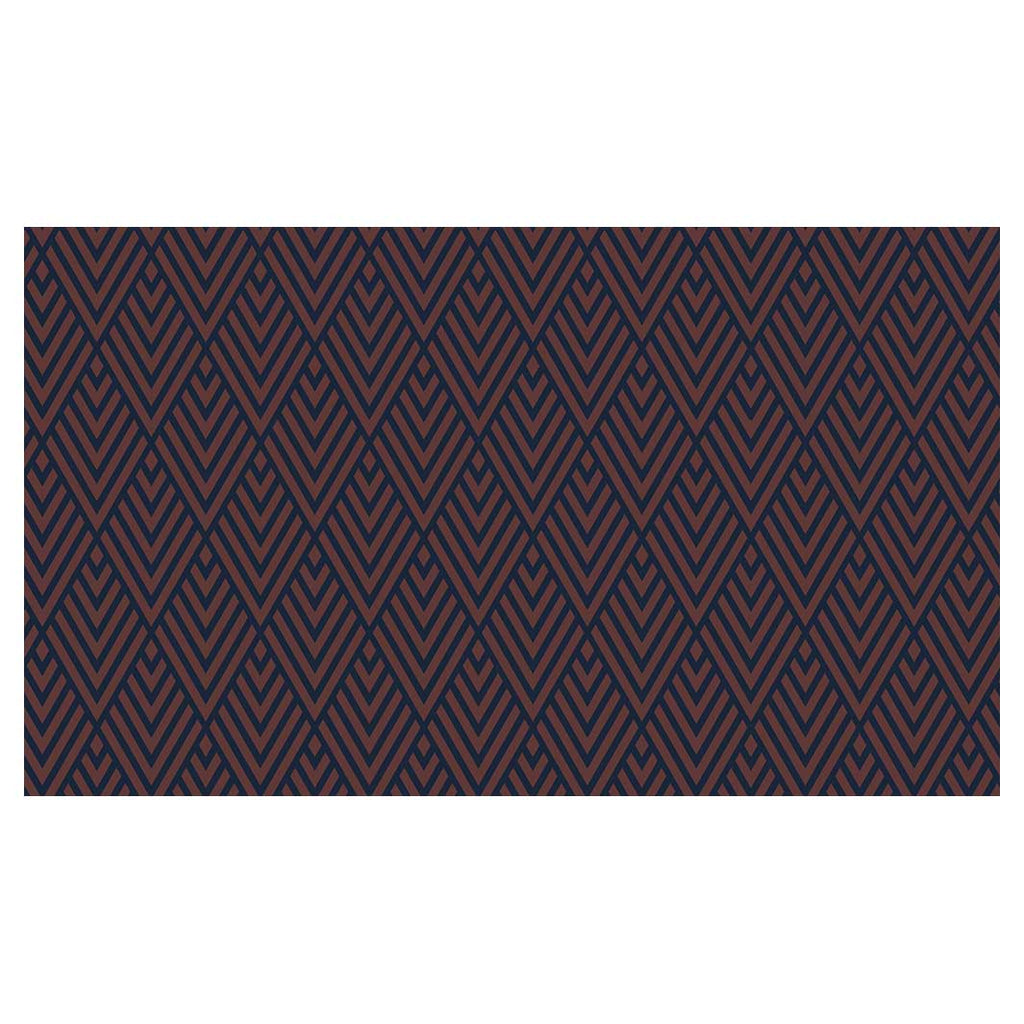 BROWN AND NAVY DIAMOND PATTERN TABLECLOTH