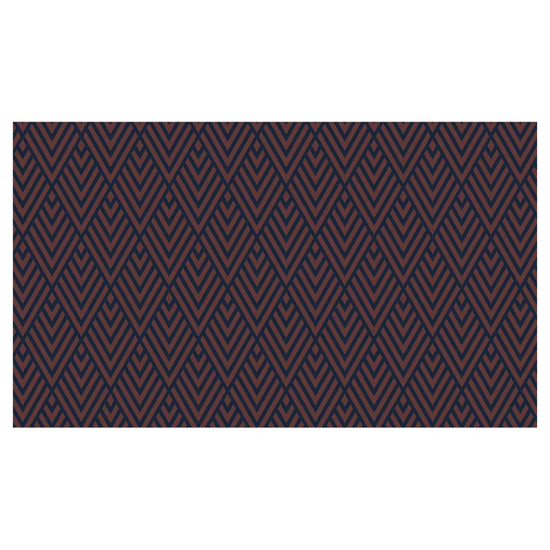 BROWN AND NAVY DIAMOND PATTERN TABLECLOTH