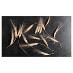 SCATTERED WHEAT ON BLACK TABLECLOTH