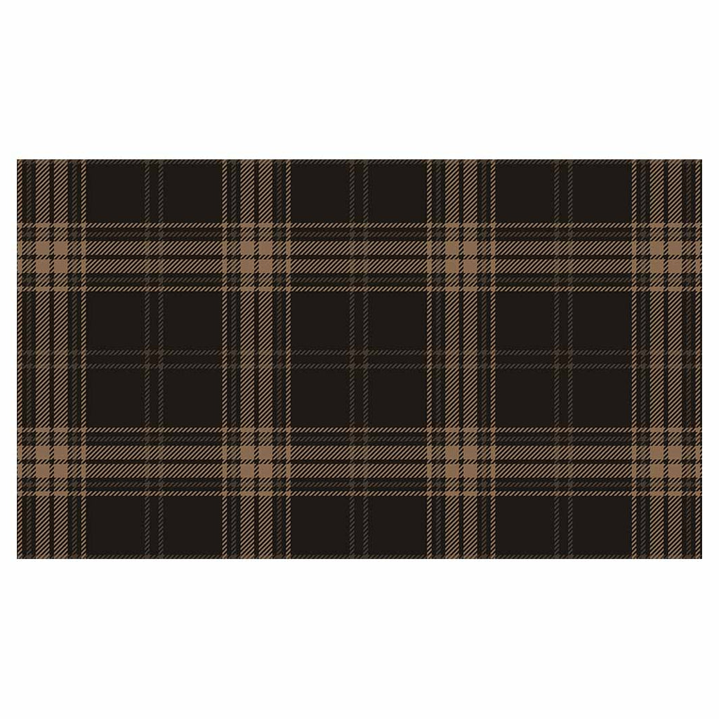 DARK BROWN PLAID PATTERN TABLECLOTH