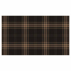 DARK BROWN PLAID PATTERN TABLECLOTH