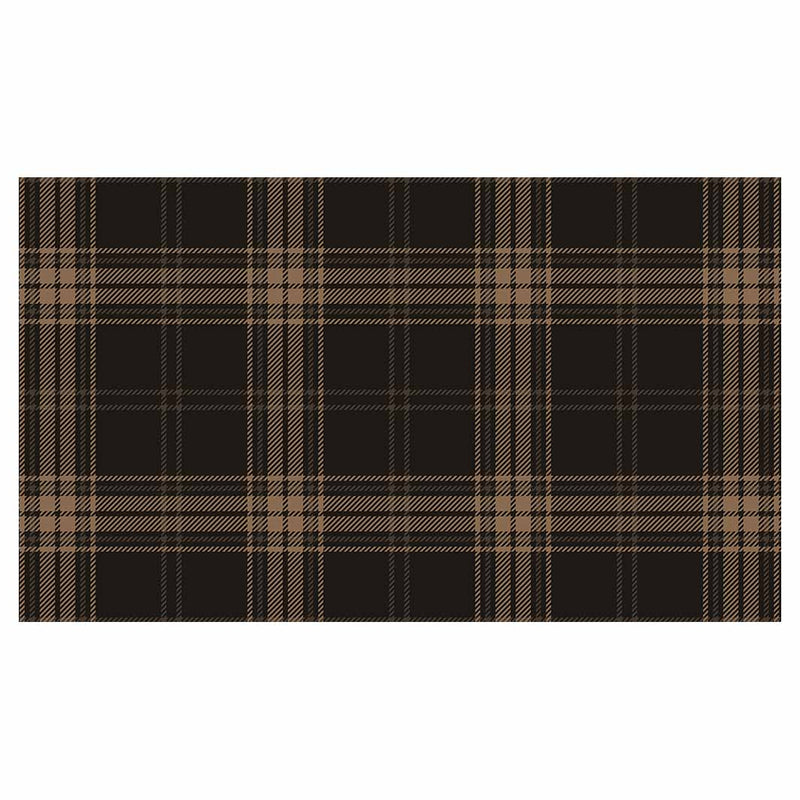 DARK BROWN PLAID PATTERN TABLECLOTH