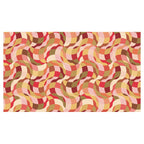 RETRO WAVE PATTERN PINKS AND MUSTARD TABLECLOTH