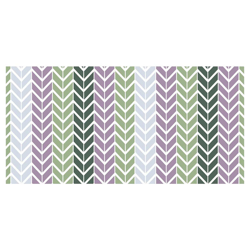 GEOMETRIC GREEN AND PURPLE CHEVRON PATTERN TABLECLOTH