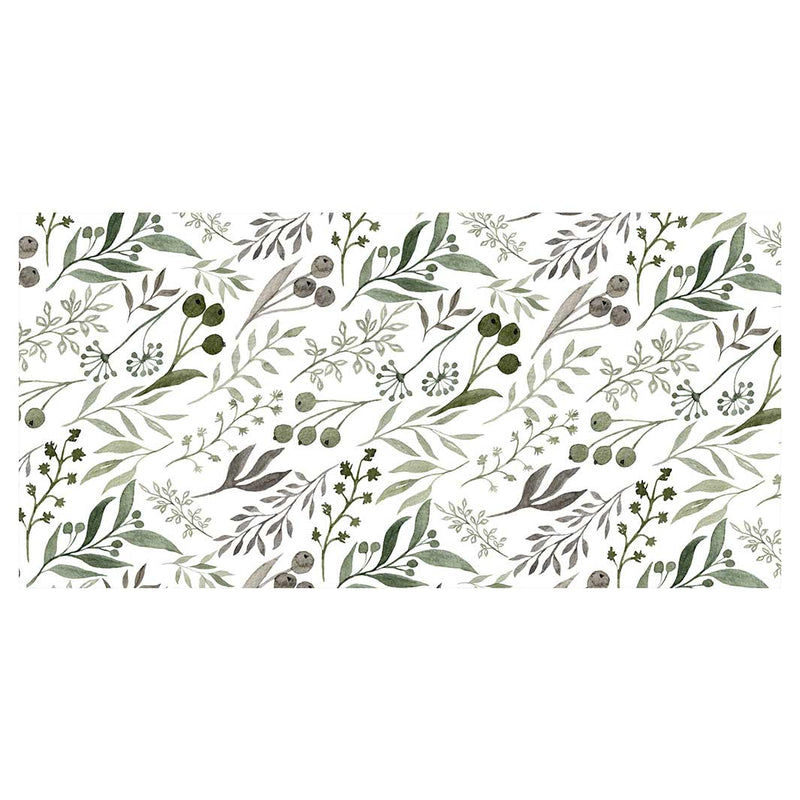 WATERCOLOUR GREEN LEAVES TABLECLOTH