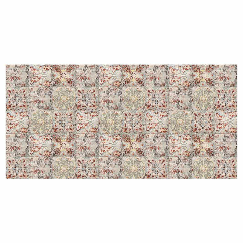 ANTIQUE FADED MOROCCAN TILE TABLECLOTH