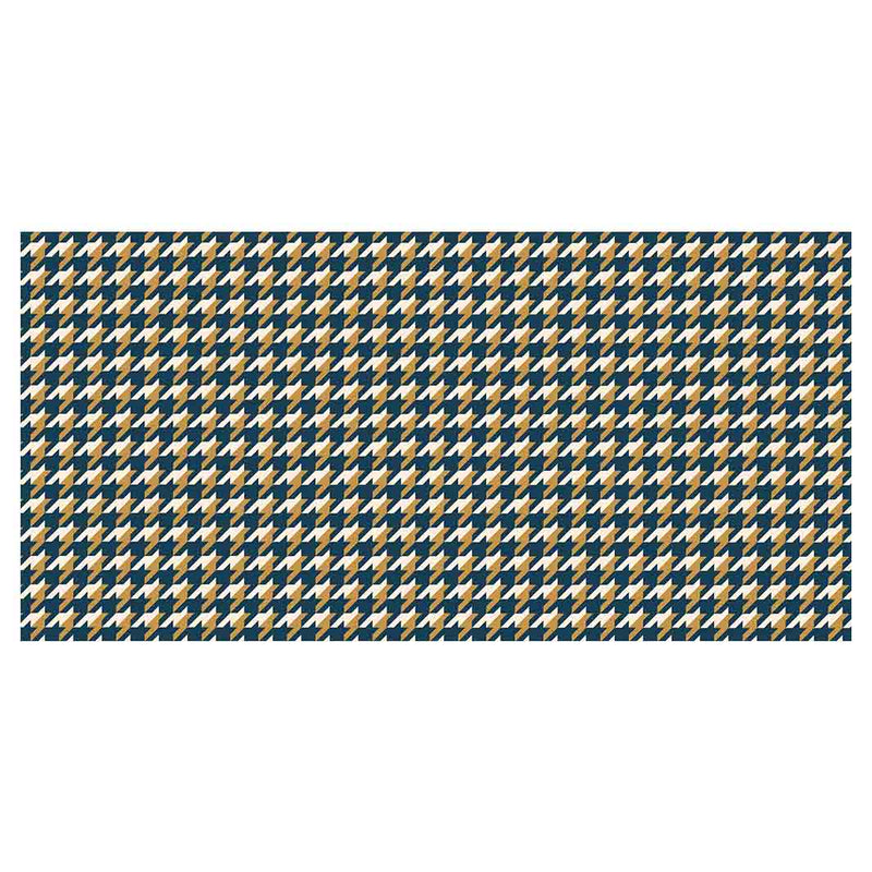 HOUNDSTOOTH BLUE AND GOLD TABLECLOTH