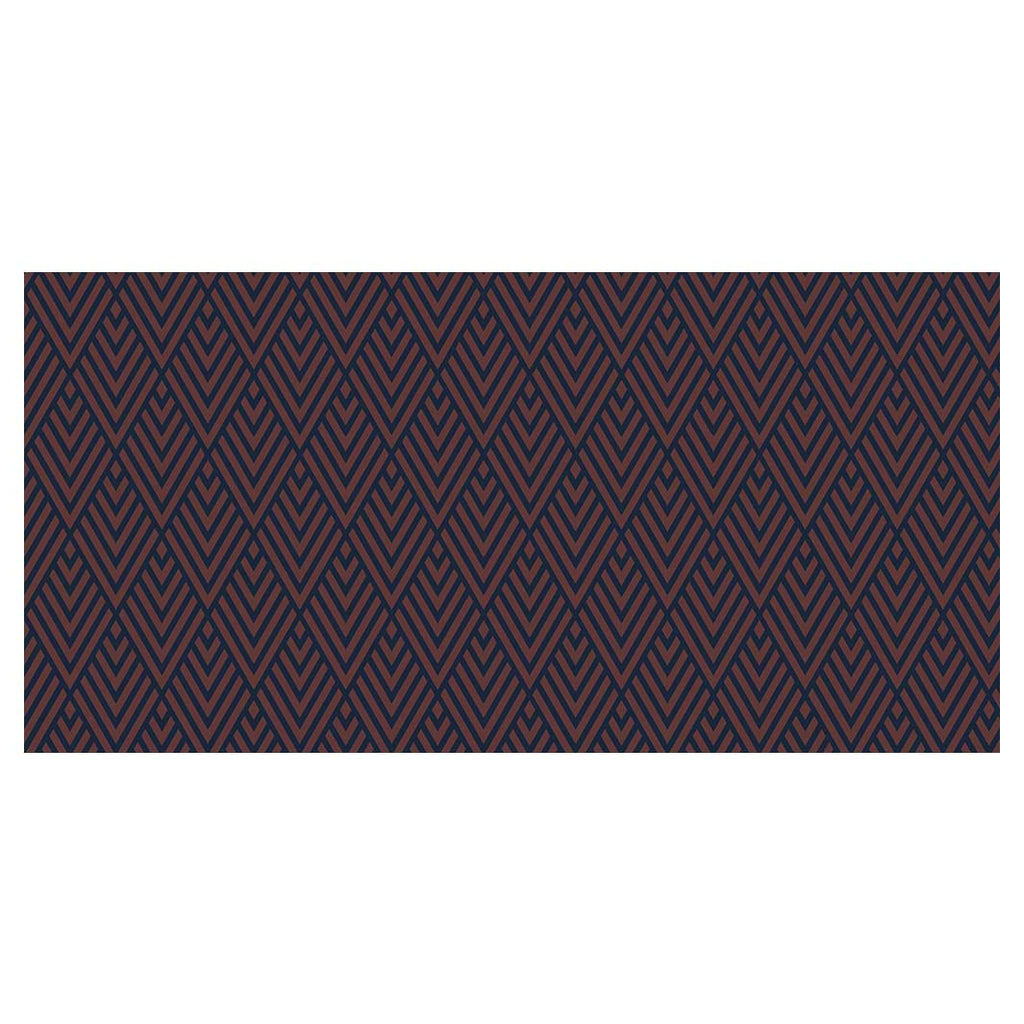 BROWN AND NAVY DIAMOND PATTERN TABLECLOTH