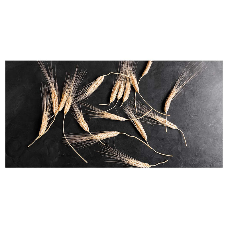 SCATTERED WHEAT ON BLACK TABLECLOTH