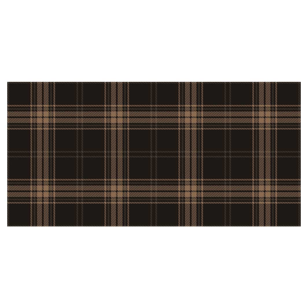DARK BROWN PLAID PATTERN TABLECLOTH