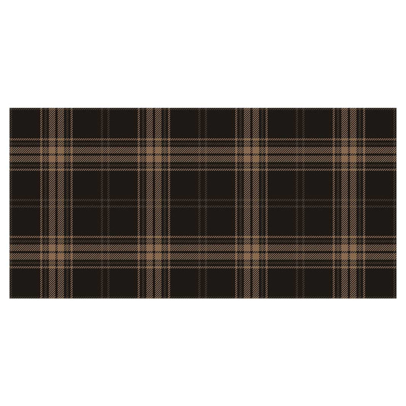 DARK BROWN PLAID PATTERN TABLECLOTH