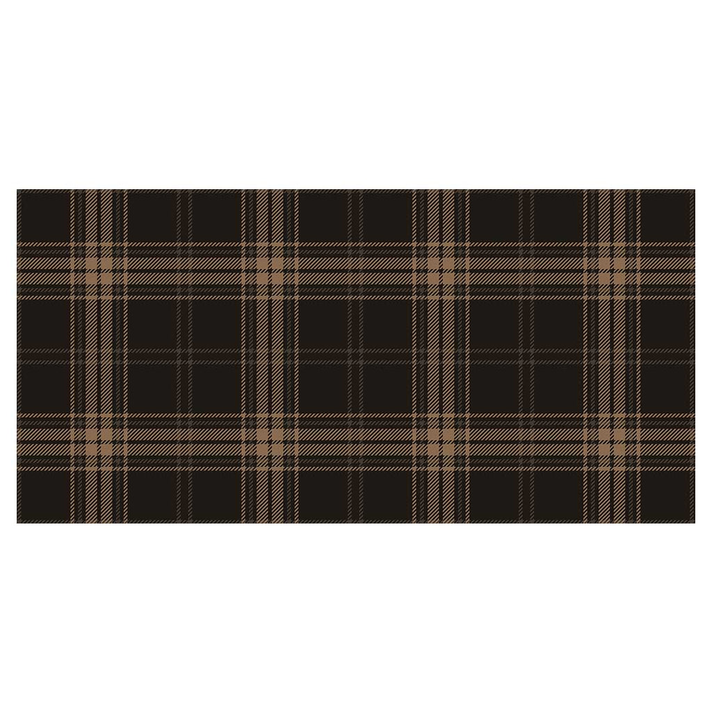 DARK BROWN PLAID PATTERN TABLECLOTH