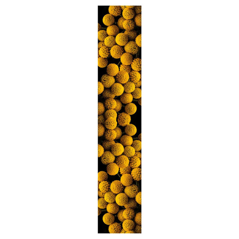 NATURAL YELLOW CRASPEDIA BILLY BUTTON BALLS TABLE RUNNER