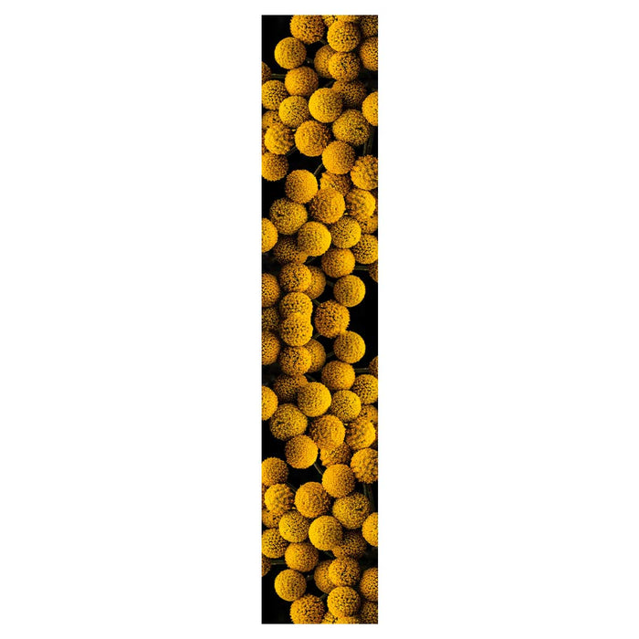 NATURAL YELLOW CRASPEDIA BILLY BUTTON BALLS TABLE RUNNER