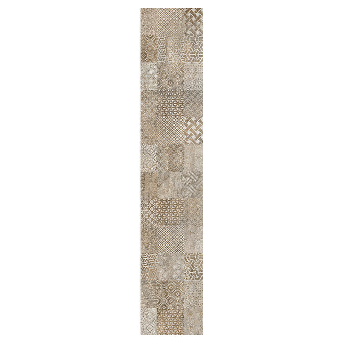 PATTERN BROWN MODERN TILE NATURAL TABLE RUNNER