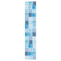PATTERN BLUE WATERCOLOUR TILE TABLE RUNNER