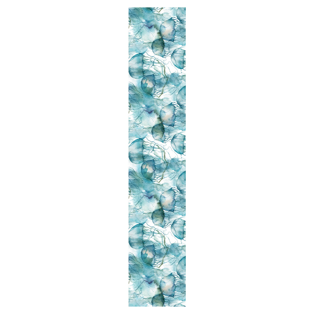 PATTERN BLUE OCEAN WATERCOLOUR JELLYFISH TABLE RUNNER