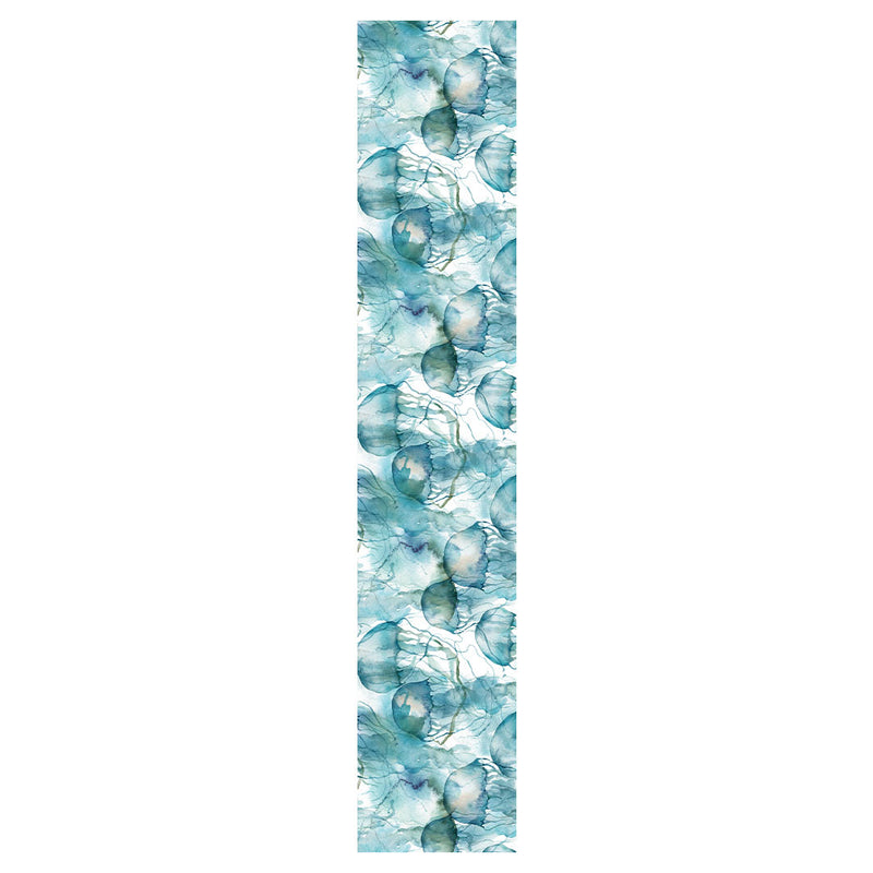 PATTERN BLUE OCEAN WATERCOLOUR JELLYFISH TABLE RUNNER