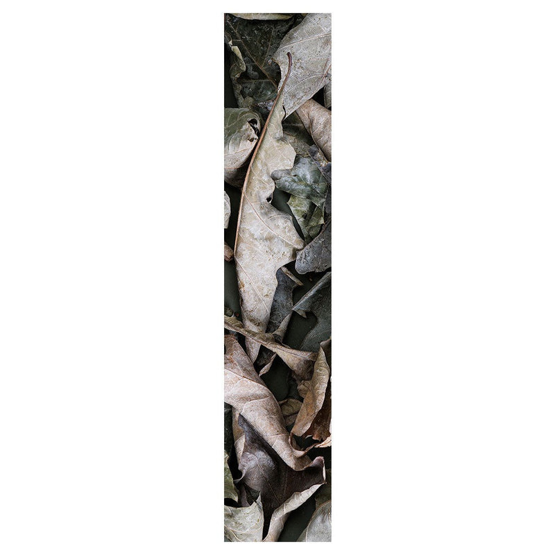 MONOCHROMATIC GREY GREEN LEAVES TABLE RUNNER
