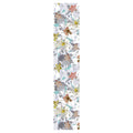 ABSTRACT FLOWERS GREY AND ORANGE PATTERN TABLE RUNNER