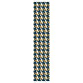 HOUNDSTOOTH BLUE AND GOLD TABLE RUNNER