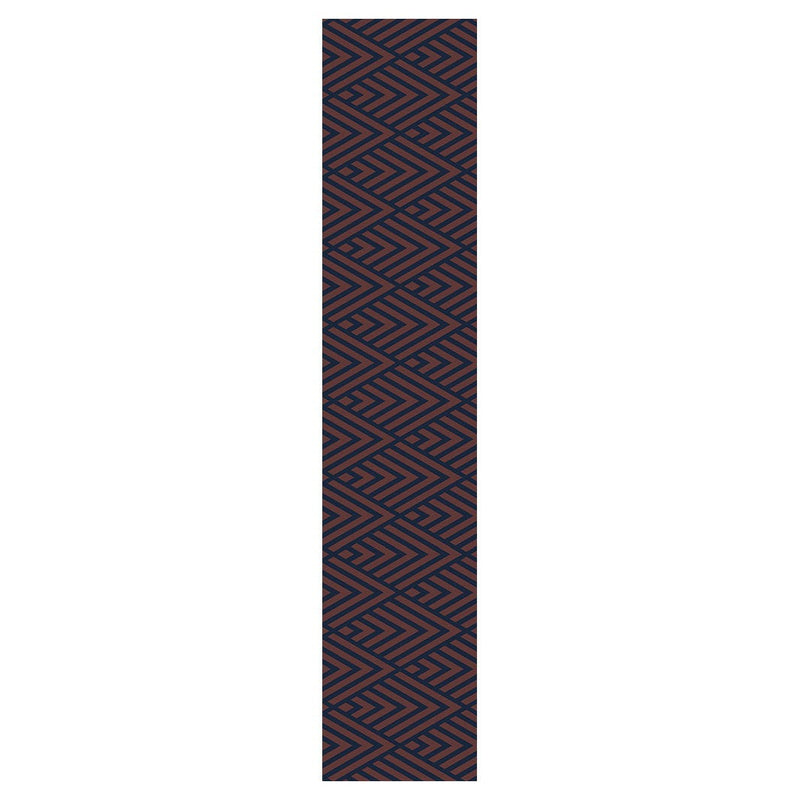 BROWN AND NAVY DIAMOND PATTERN TABLE RUNNER