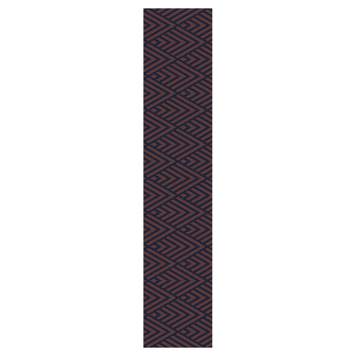 BROWN AND NAVY DIAMOND PATTERN TABLE RUNNER