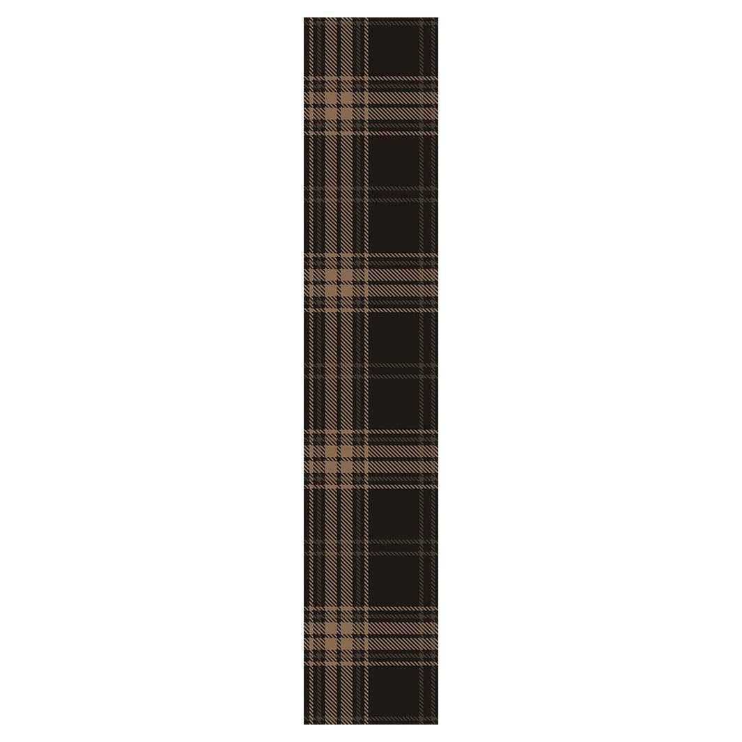 DARK BROWN PLAID PATTERN TABLE RUNNER