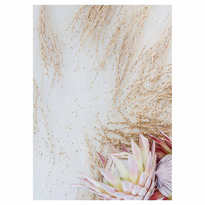 FLORAL PINK GRASSY PROTEA TEA TOWEL