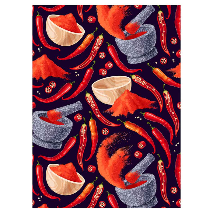 CHILLI SPICE PATTERN TEA TOWEL