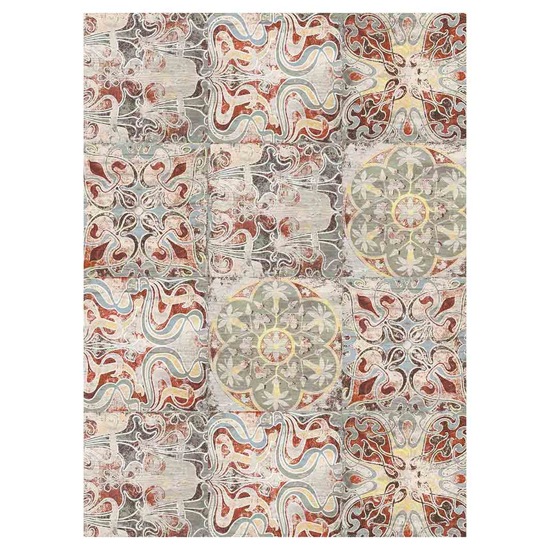 ANTIQUE FADED MOROCCAN TILE TEA TOWEL