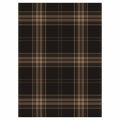 DARK BROWN PLAID PATTERN TEA TOWEL